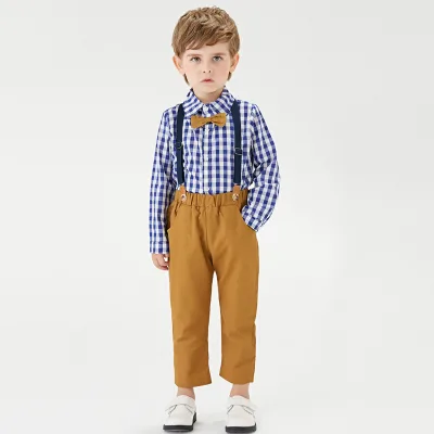Baby Boys Boutique Kids Clothes Set Boy Clothing Set Western-Style Dress Boys Party Wear With Tie