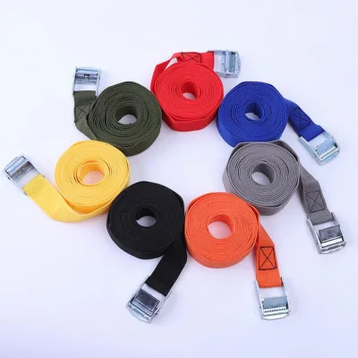 2M Buckle Tie-Down Belt Cargo Straps for Car Motorcycle Bike With Metal Buckle Tow Rope Strong Ratchet Belt for Luggage Bag