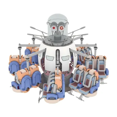 Portable Amusement Ride Xuanlong Mecha Bounce Machine, Interactive Jumping Equipment for Fun Parks and Carnivals