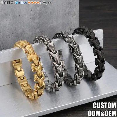 Personalized Punk Dragons Bone Bracelet Jewelry PVD Gold Plated Bracelet Waterproof Stainless Steel Bracelet for Men