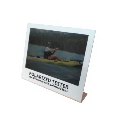 Wholesale Hot Selling Acrylic Polarized Sunglasses Test Cards Upright Polarized Light Test Card