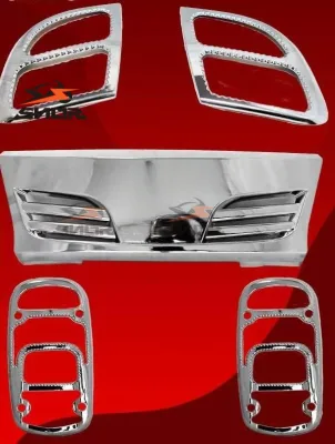 CNSNR Wholesale Three Wheeler Motorcycle Parts Chrome Cover Set Rearview Light Cover for TVS King Tuk Tuk
