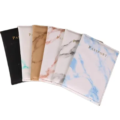 2023 Wholesale PU Leather Marble Travel Wallet for Women Fashionable Passport Cover with Card Holder Promo Gift from JMZ