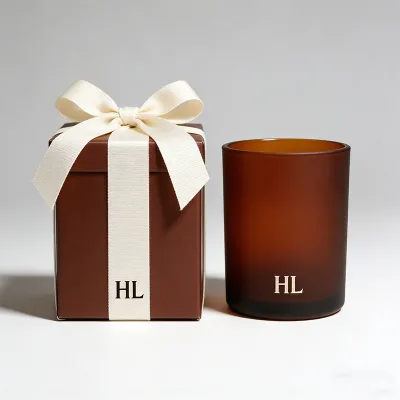 Wholesale Empty Glass Candle Jar 200ml 300ml 400ml with Bamboo Lid Candle Container