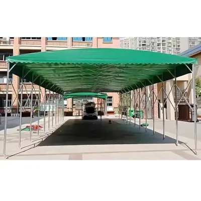 Custom Collapsible PVC Shelter Tent Push-Pull Design for Storage or Garage Use Metal Frame