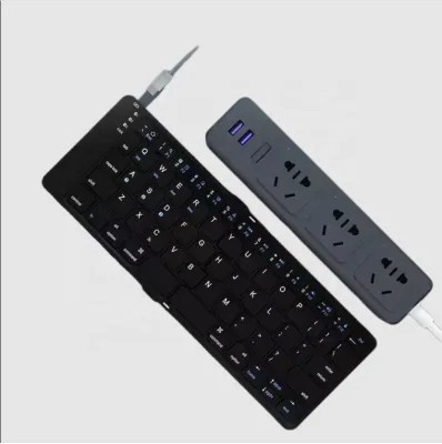 Portable Mini Foldable Wireless Keyboard Rechargeable BTfolding Leather Protect Cover Keyboard for Pad Tablet Phone Windows Mac