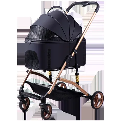 Wholesale Lightweight Foldable Pet Stroller Cart 2025 New Shock Absorbing Design for Dog Cat for Outdoor Travel Camping Oxford