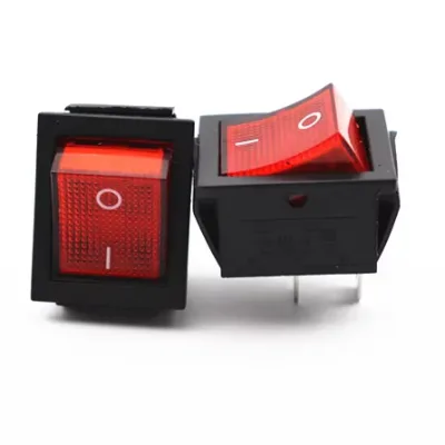 Hot Selling Yueqing FESU Rocker Switch 125v 250v 2 Pin Black Green Red Led Light