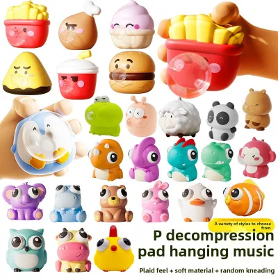 Explosions Press Spit Bubble Pinch Music Creative Cute Funny Plastic Student Children Decompression Toy Doll Desktop