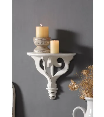 Rustic Vintage Distressed White Small Wall Shelves Wooden Victorian Plant Shelf