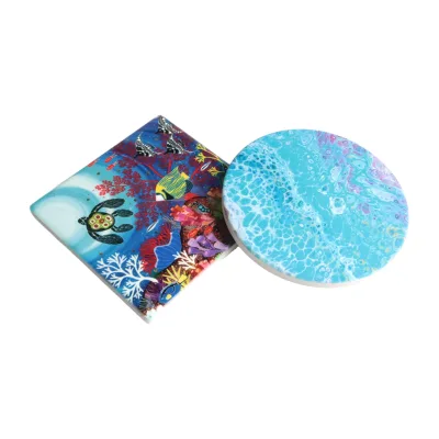 Wholesale Blank Sublimation Printed coaster for Drink Tiles Ceramic Coasters with Cork Bottom 2024 Brand