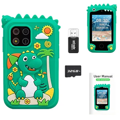 New 2.8-Inch Dinosaur Style Kids Smart Phone Toy CMOS Imaging Sensor 180 Wide-Angle Supports 8-32G Christmas Gift Learning