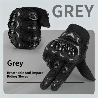 Shockproof Stretch Carbon Style Knuckle Motorcycle Gloves with Reinforced Cushioning System for Motocross Off-Road & Cycling