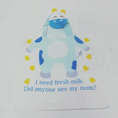 Reactive Print 100% Cotton Baby Hooded Towel,Hooded Baby Towel