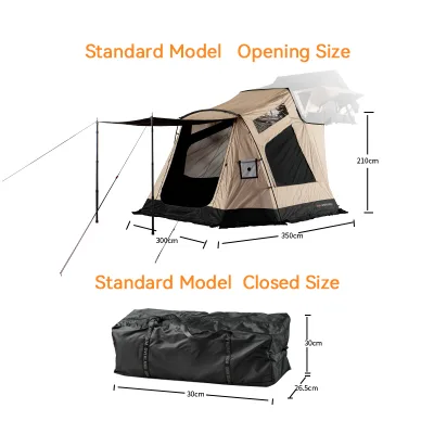 ADA OVERLAND Lightweight Foldable Annex Room 420D Oxford PU Coating for Hard Shell Roof Top Tent