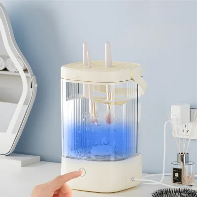 Automatic Ultrasonic Electric Makeup Brush Cleaner Multi-Functional with Hanging Handle for Natural Air-Drying