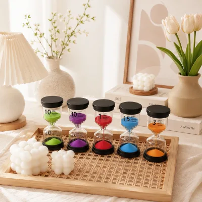 Hourglass Timer, Colorful Time Management Hourglass, 1/3/5/10/15/30 Minutes, Children's Gift Hourglass Timer Decoration