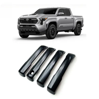 Exterior Door Handle Molding Sticker Cover 4PCS ABS Chrome Carbon Fiber for Toyota Tacoma 2024 Car Accessories Wholesale