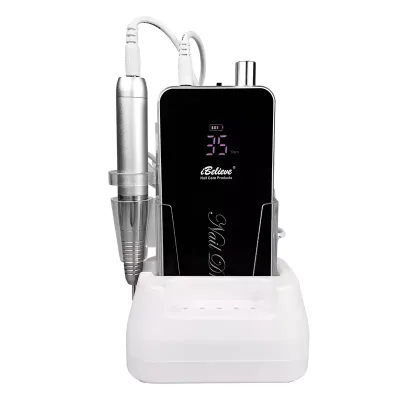 Newest IBelieve OEM/ODM Professional 35000rpm Rechargeable Cordless Electric Coreless Nail Drill Machine With Charging Base