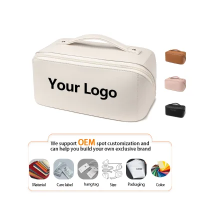 Custom Logo Large Capacity Travel Pillow Organizer-Simple Tote Bag with Wide Opening for Makeup & Daily Essentials
