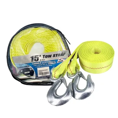 OEM High Quality 30 ft Length 40,000LBS Strength 100% High Tenacity Polyester 6cm Thickness Quick Connect Car Tow Strap