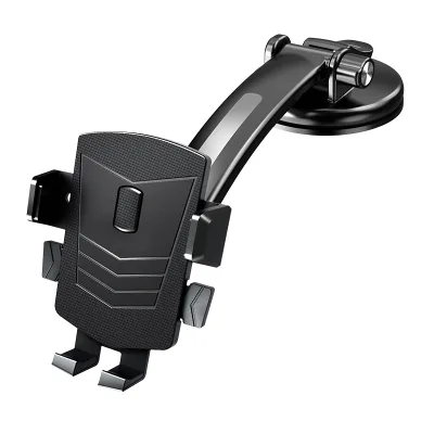 Adjustable Height Magnetic Car Phone Holder with 360° Rotation Suction Cup Mount for Dashboard & Windshield