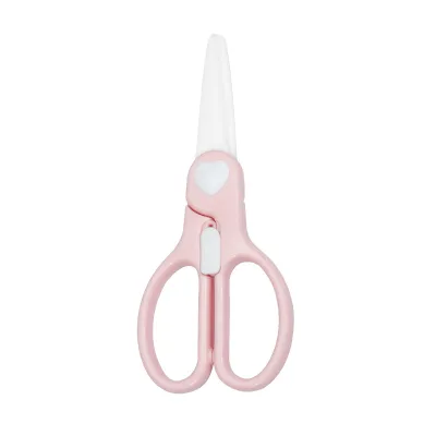 Portable Baby Ceramic Food Scissors with Plastic Handle Complementary Kitchen Tool for Cutting Meat for Children