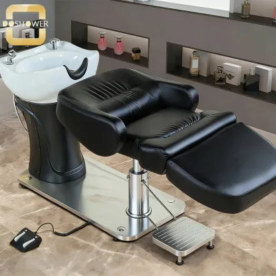 Luxury electric shampoo bed with height and tilt adjustment of customizable colors and styles for salons furniture