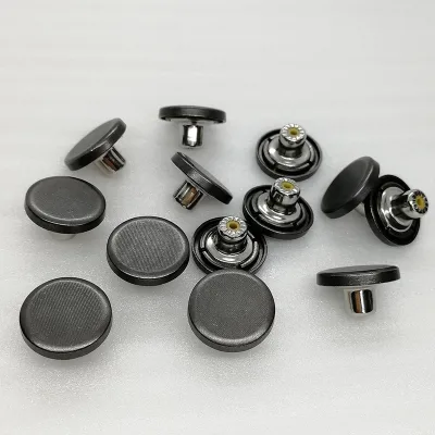 Wholesales Simple Style Gun Black Jean Buttons with Rivets Alloy Denim Buttons