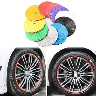Car Rim Decorative Strips Tire Protective Rings Anti-Collision Strips Anti-Scrape Decorative Line Stickers Modification Supplies