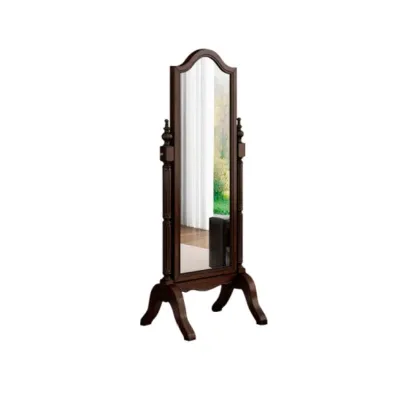 Classic American Style Solid Wood Freestanding Floor Mirror Mahogany Full-Length Mirror for Bedroom & Dressing Room