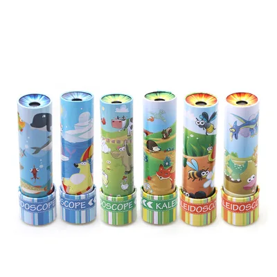 Large Rotating Transformable Tin Kaleidoscope Cylinder Educational Toy for Kids Holiday Gift for Kindergarten