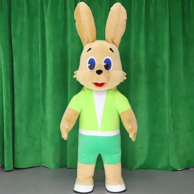 Cartoon Rabbit Inflatable Mascot Costume for Adults Wearing Plush Walking Advertising Campaign Mascot Carnival Props
