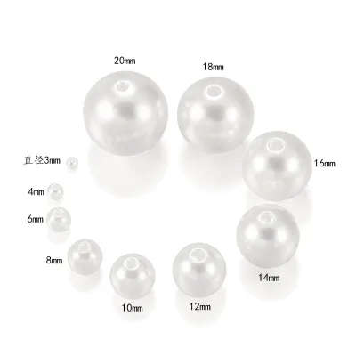 Wholesale Cheaper White ABS Imitation Pearl Beads,Plastic Pearl Beads With Hole