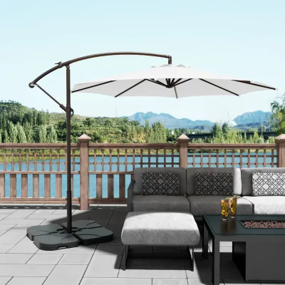 10 Ft. Outdoor Canpoy Offset and Cantilever Patio Umbrella / Patio Cantilever Hanging Umbrella