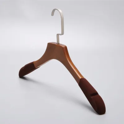 Factory Hot Sale Branded Hangers Wooden Brand Custom Suit Black Pants Hanger With logo