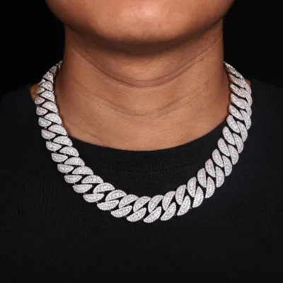 Hot Selling CZ Ice Out Link Chain Hip Hop Necklace for Men 14K/18K Gold Plated Brass Zirconia King Arthur