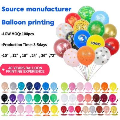 Customized Personalized Single Latex Balloon with Logo Name 10/12 Inch Glossy Color Balloon for Halloween Christmas Decoration