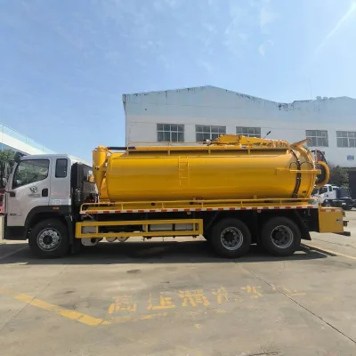 FAW 6x4 Combined Sewer Vacuum Suction Jetting Truck with 15000L Sewage+5000L Clean Water