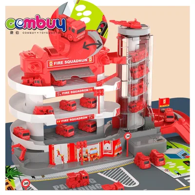 Building Game Parking Lot Diy Rail Cars Track Educational Toy