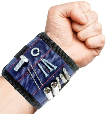 Magnetic Wristband Hand Wraps Tool Bag Adjustable Electrician Wrist Screws Holder Belt Bracelet for Tools and Home Improvement