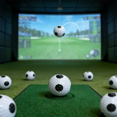 6 Sides Single Dot Rubber Golf Balls for Indoor Simulator Practice Durable Two-piece Training Balls