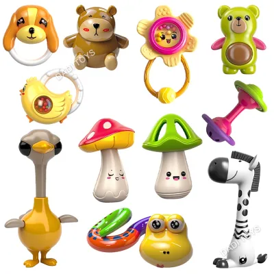New Arrival 2026 Wholesale Educational Toys 7PCS Baby Rattle Newborn Walking Silicon Rattle Teething Sensory Gift Toys
