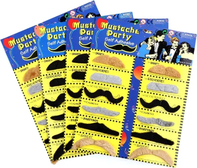 12pcs Masquerade Party Costume Accessory-Fake Beard Mustache Sticker for Graduation School Halloween Christmas Cosplay