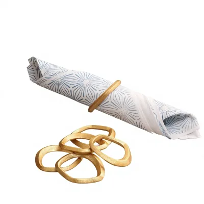 Cross-border New Irregular Zinc Alloy Napkin Ring Simple High-grade Electroplated Napkin Buckle Western Style European
