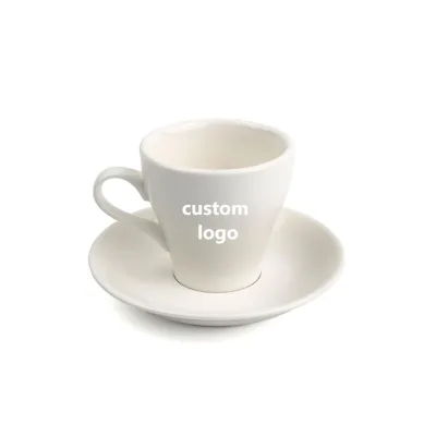 Wholesale Printed Logo White Coffee Tea Cups Drink Cup Porcelain Mug and Saucer Tray Sets for Home Gifts