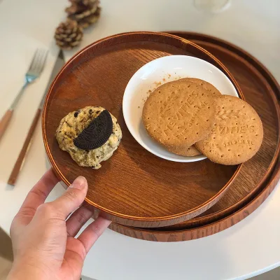 Retro Cake Tray, Tea Tray, Dining Tray, Cafe, Round Dim Sum Tray, Tea Tray Storage Tray