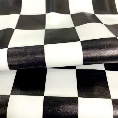 4.6cm Black and White Plaid Sheepskin Leather Top Layer Genuine Digital Printing Leather for Handbags Shoes Costumes