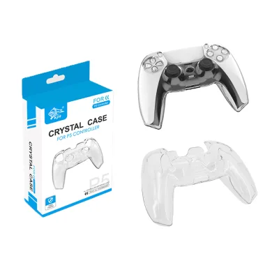 KJH Transparent Crystal Case for PS5 Controller Game Accessories for Sony PlayStation 5 Controller Protective Case Transparent