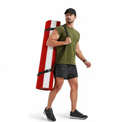 Baseball Hitting Mat 10'x3.8' Training Turf-Anti-Slide Portable Red/Green Outdoor Use